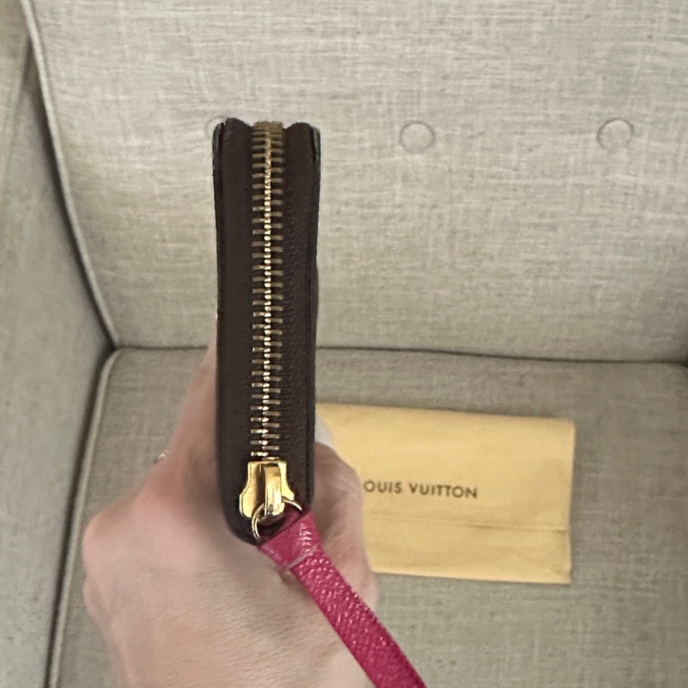Louis Vuitton Dark Brown Monogram Wallet with Pink Accent - Picture 3 of 7